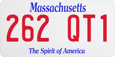 MA license plate 262QT1