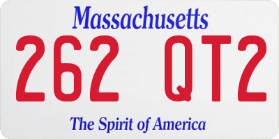 MA license plate 262QT2