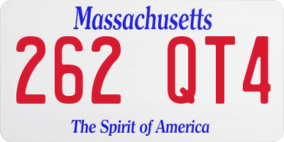 MA license plate 262QT4