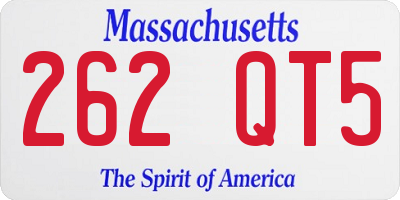 MA license plate 262QT5