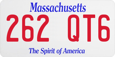 MA license plate 262QT6