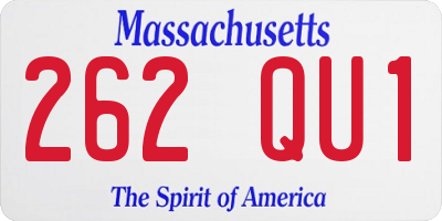 MA license plate 262QU1