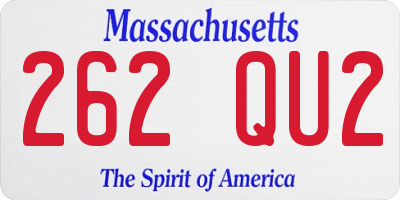 MA license plate 262QU2