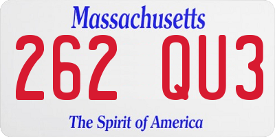 MA license plate 262QU3