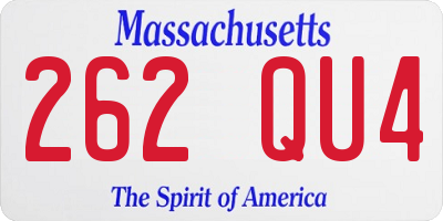 MA license plate 262QU4
