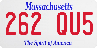 MA license plate 262QU5