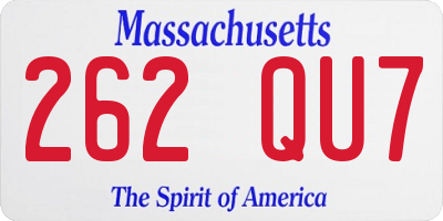 MA license plate 262QU7