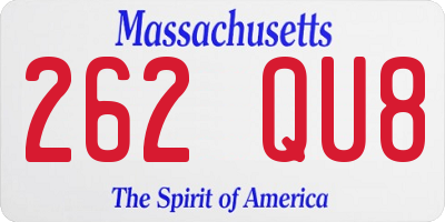 MA license plate 262QU8