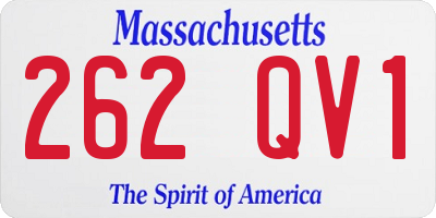 MA license plate 262QV1