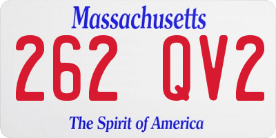 MA license plate 262QV2