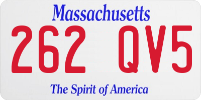 MA license plate 262QV5