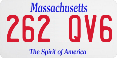 MA license plate 262QV6