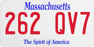 MA license plate 262QV7