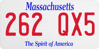 MA license plate 262QX5