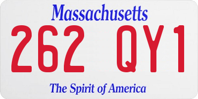 MA license plate 262QY1