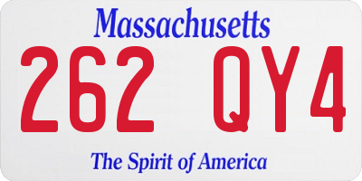 MA license plate 262QY4