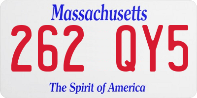 MA license plate 262QY5
