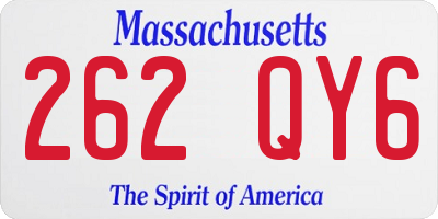 MA license plate 262QY6