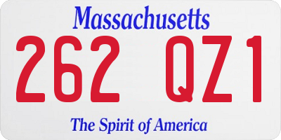 MA license plate 262QZ1