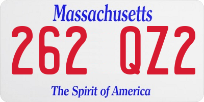 MA license plate 262QZ2