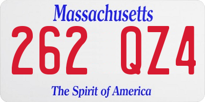 MA license plate 262QZ4