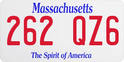 MA license plate 262QZ6