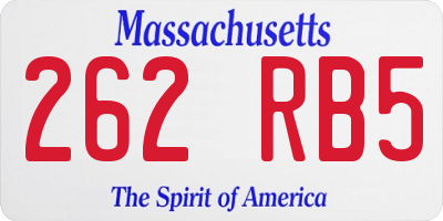 MA license plate 262RB5