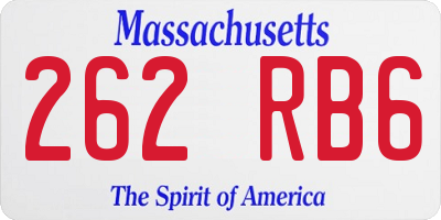 MA license plate 262RB6