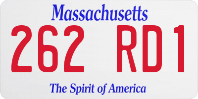 MA license plate 262RD1