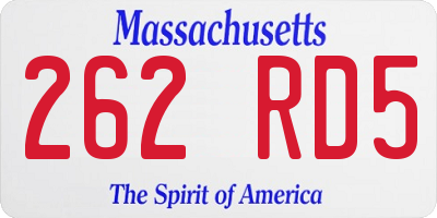 MA license plate 262RD5