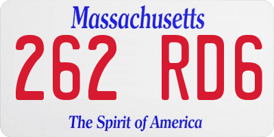 MA license plate 262RD6