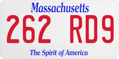 MA license plate 262RD9