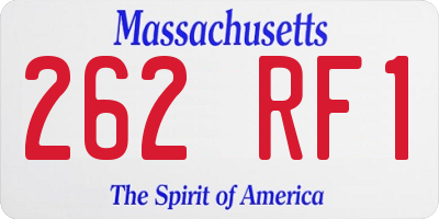 MA license plate 262RF1