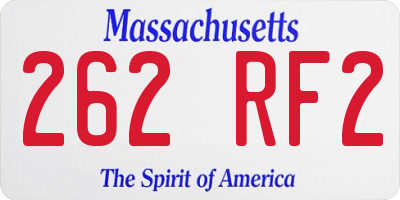 MA license plate 262RF2