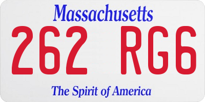 MA license plate 262RG6