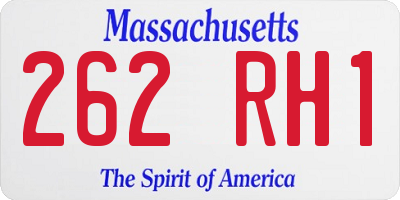 MA license plate 262RH1