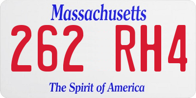 MA license plate 262RH4