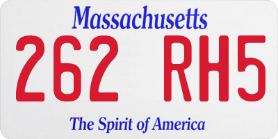 MA license plate 262RH5