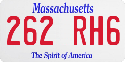 MA license plate 262RH6