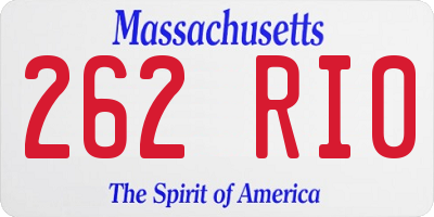 MA license plate 262RI0
