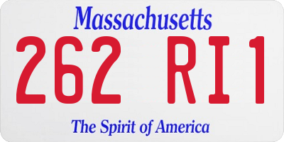 MA license plate 262RI1