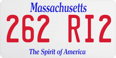 MA license plate 262RI2