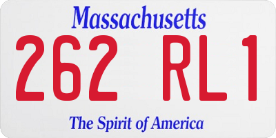 MA license plate 262RL1