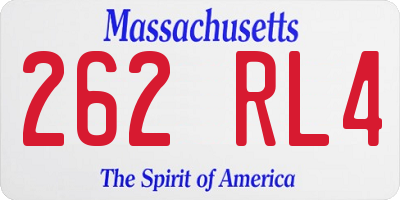 MA license plate 262RL4