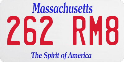 MA license plate 262RM8