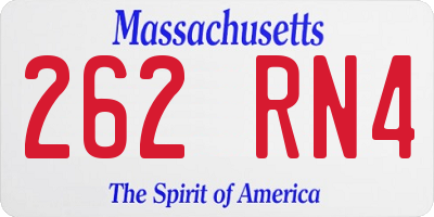 MA license plate 262RN4