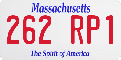 MA license plate 262RP1