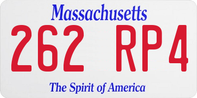 MA license plate 262RP4