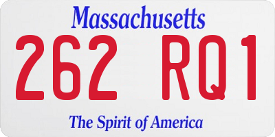 MA license plate 262RQ1