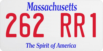 MA license plate 262RR1